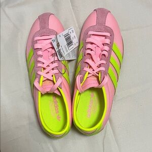 adidas Kids Pink and Neon Green Sneakers